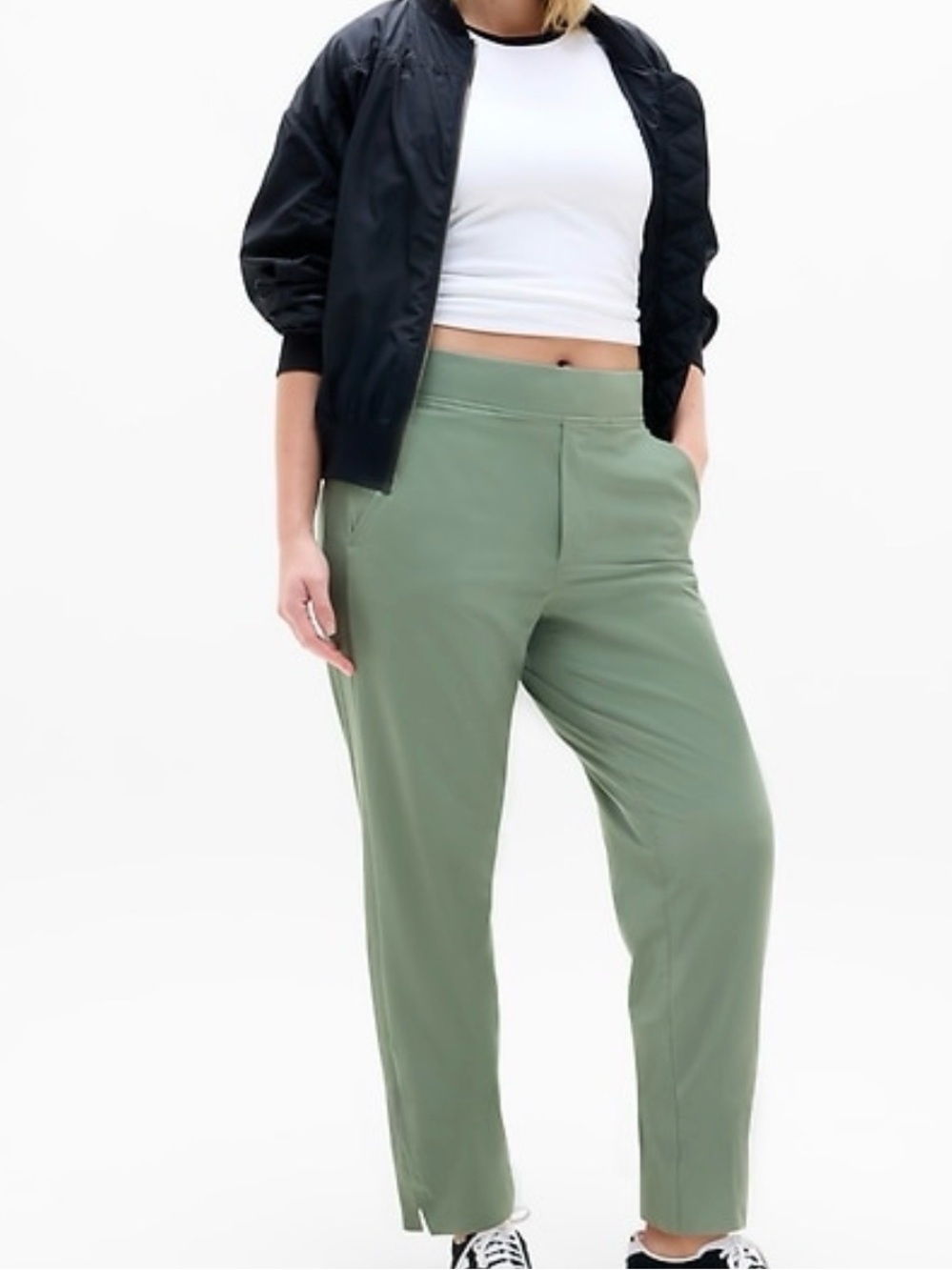 Athleta Brooklyn Mid Rise Ankle Pant Wrinkle-resistant Stretch 12 Casual Travel